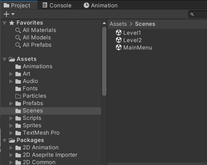 Asset folder organization